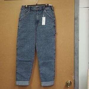 Ardene Size S Medium Wash High Rise Mom Cargo Jeans